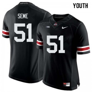 #51 Nick Seme Ohio State Buckeyes Youth Embroidery Jersey Black