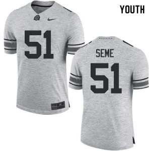 #51 Nick Seme Ohio State Youth College Jersey Gray