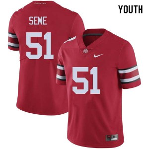 #51 Nick Seme Ohio State Youth College Jerseys Red