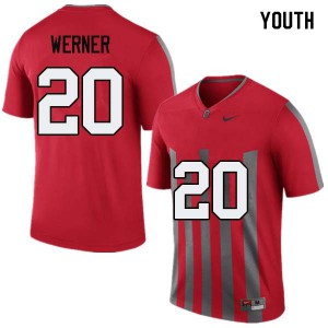#20 Pete Werner Ohio State Buckeyes Youth College Jersey Throwback
