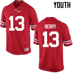 #13 Rashod Berry Ohio State Youth High School Jersey Red