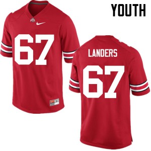 #67 Robert Landers Ohio State Buckeyes Youth Official Jerseys Red