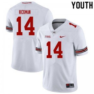 #14 Ronnie Hickman Ohio State Buckeyes Youth Stitched Jersey White
