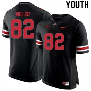 #82 Sam Wiglusz Ohio State Buckeyes Youth Stitch Jerseys Blackout