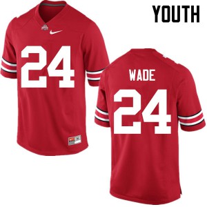 #24 Shaun Wade Ohio State Buckeyes Youth Embroidery Jerseys Red