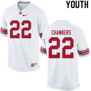 #22 Steele Chambers Ohio State Buckeyes Youth Embroidery Jerseys White