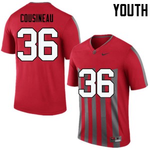 #36 Tom Cousineau Ohio State Youth Embroidery Jersey Throwback