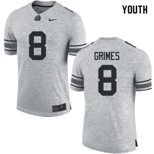 #8 Trevon Grimes OSU Buckeyes Youth Stitch Jerseys Gray