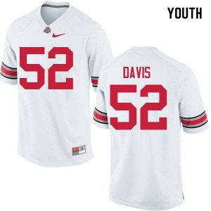 #52 Wyatt Davis OSU Buckeyes Youth University Jersey White