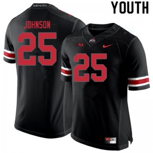 #25 Xavier Johnson Ohio State Buckeyes Youth NCAA Jerseys Blackout