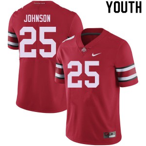 #25 Xavier Johnson Ohio State Buckeyes Youth College Jerseys Red