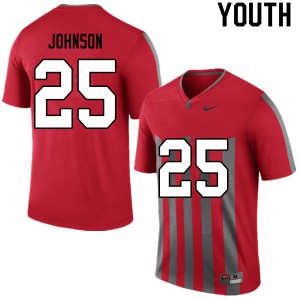 #25 Xavier Johnson OSU Buckeyes Youth College Jersey Retro