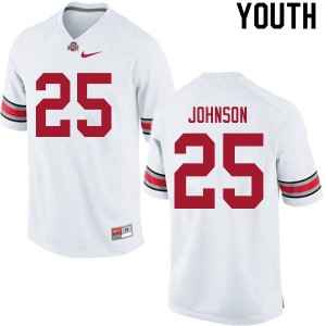 #25 Xavier Johnson OSU Youth Embroidery Jersey White
