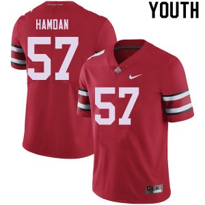 #57 Zaid Hamdan OSU Youth NCAA Jersey Red